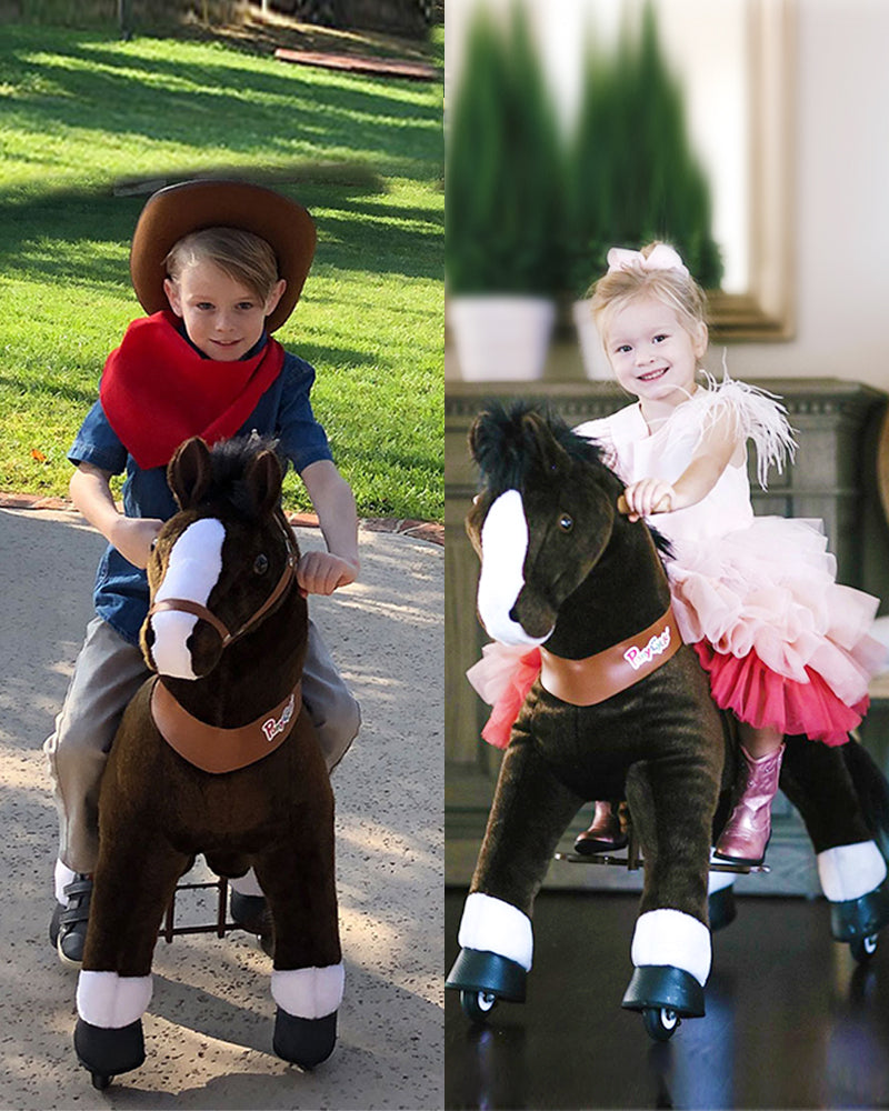 PonyCycle Dark Brown With White Hoof Horse