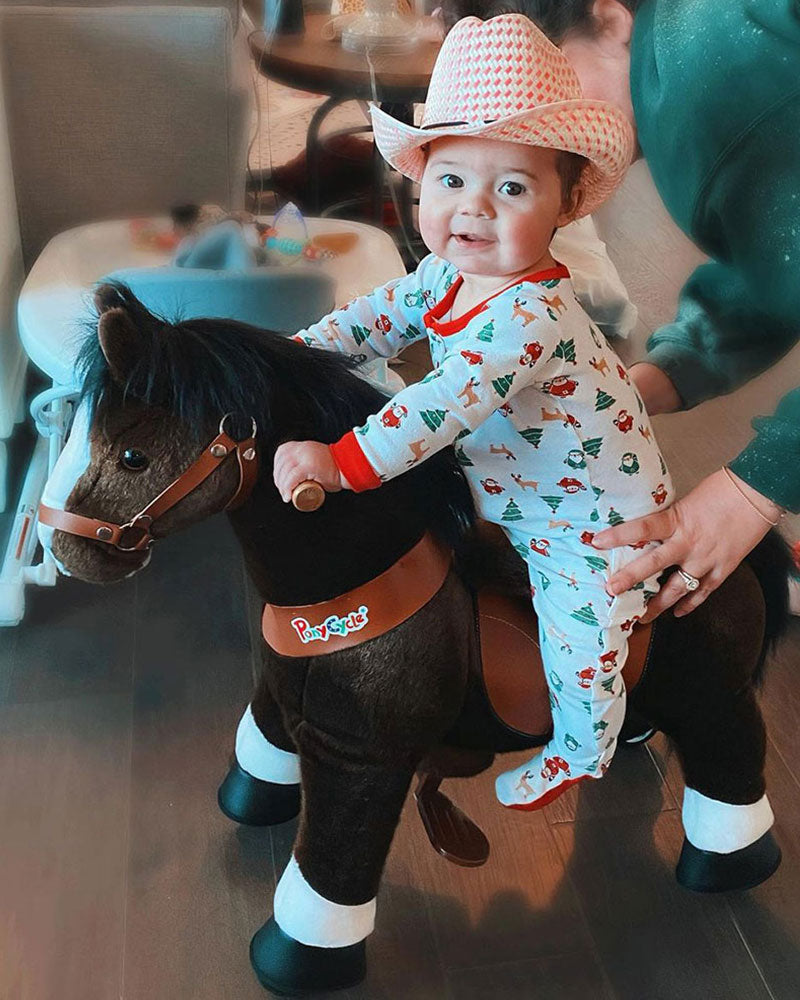 PonyCycle Dark Brown With White Hoof Horse