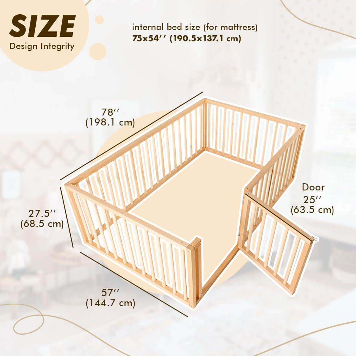 Goodevas Full Montessori Floor Bed Frame