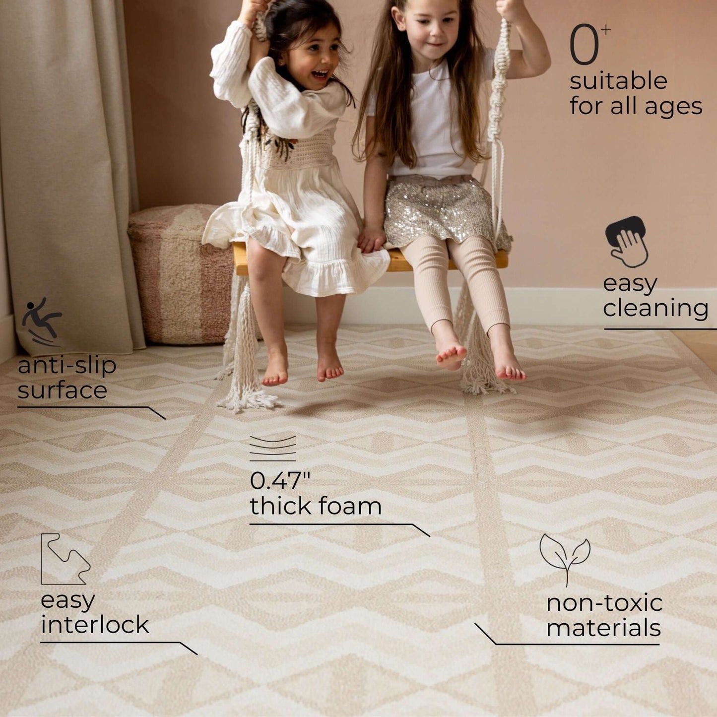 Eeveve Kilim Play Mat Sand