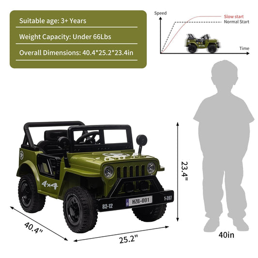 Magic Cars Electric Ride-On Green Truck