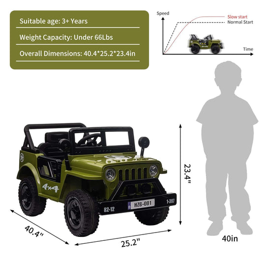 Magic Cars Electric Ride-On Green Truck