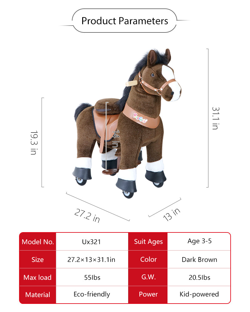 PonyCycle Dark Brown With White Hoof Horse