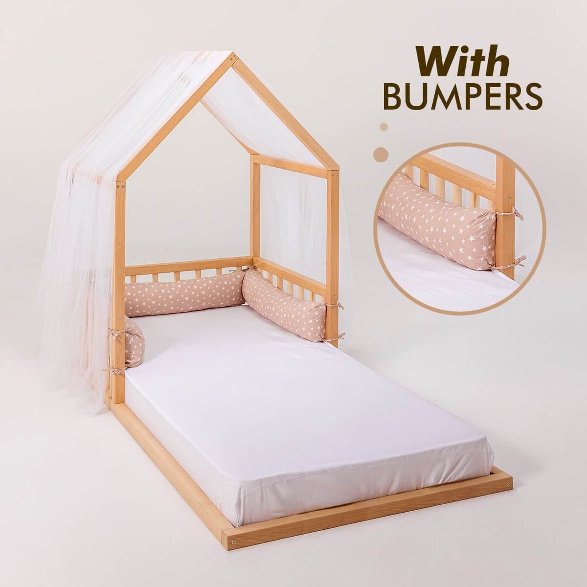 Goodevas Wooden Montessori House Floor Bed