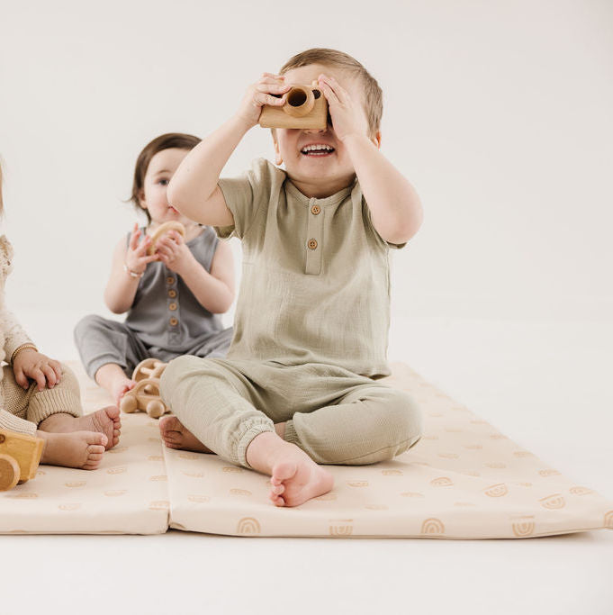Toki Mats Rainbow Cream Vegan Leather Play Mat