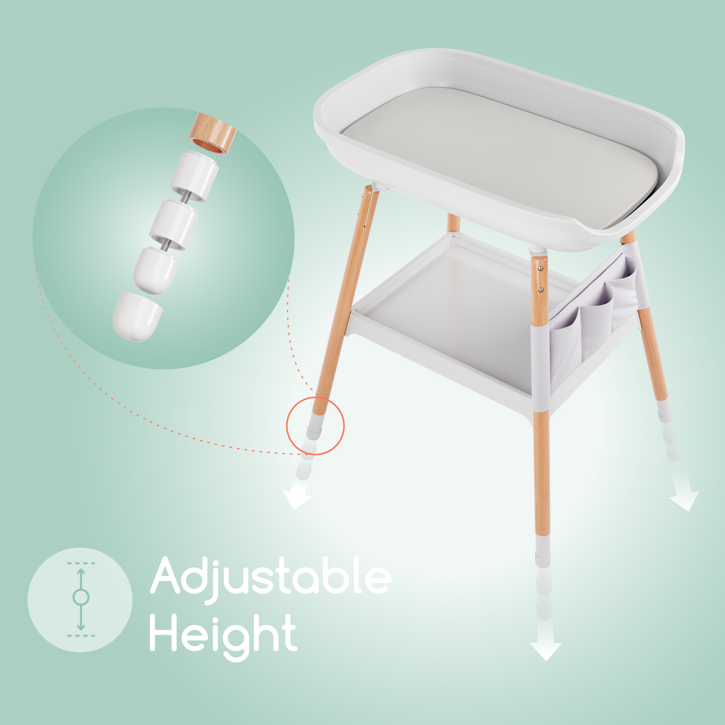 Children Of Design Deluxe Diaper Changing Table  With Changing Pad