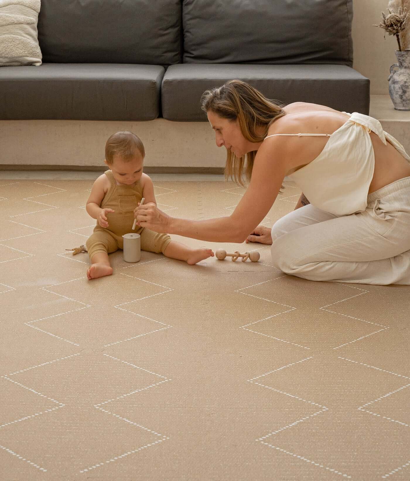 Toddlekind Premium Foam Playmat | Tulum - Sandstone