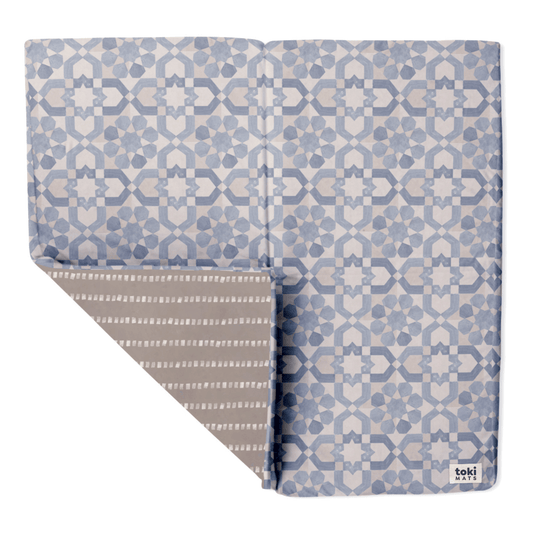 Toki Kids Blue Tile Organic Cotton Mat