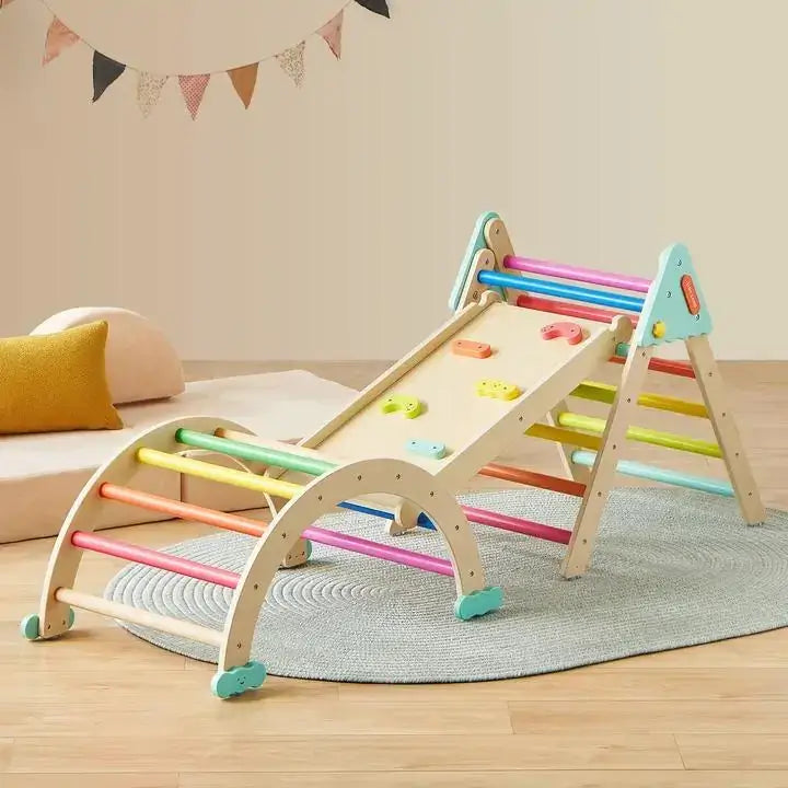 Tiny Land 7-in-1 Rainbow Pikler Triangle Set