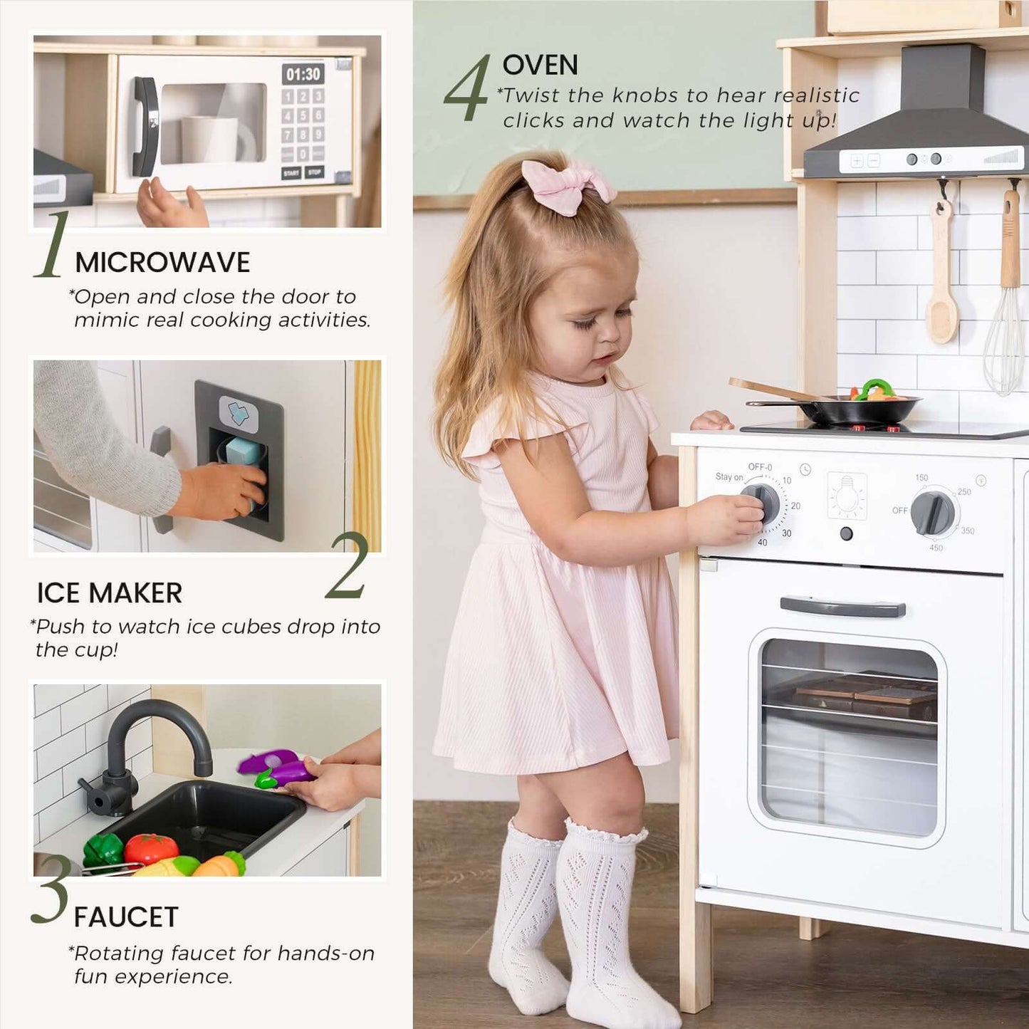 Tiny Land Interactive Play Kitchen With Sounds And Cookware