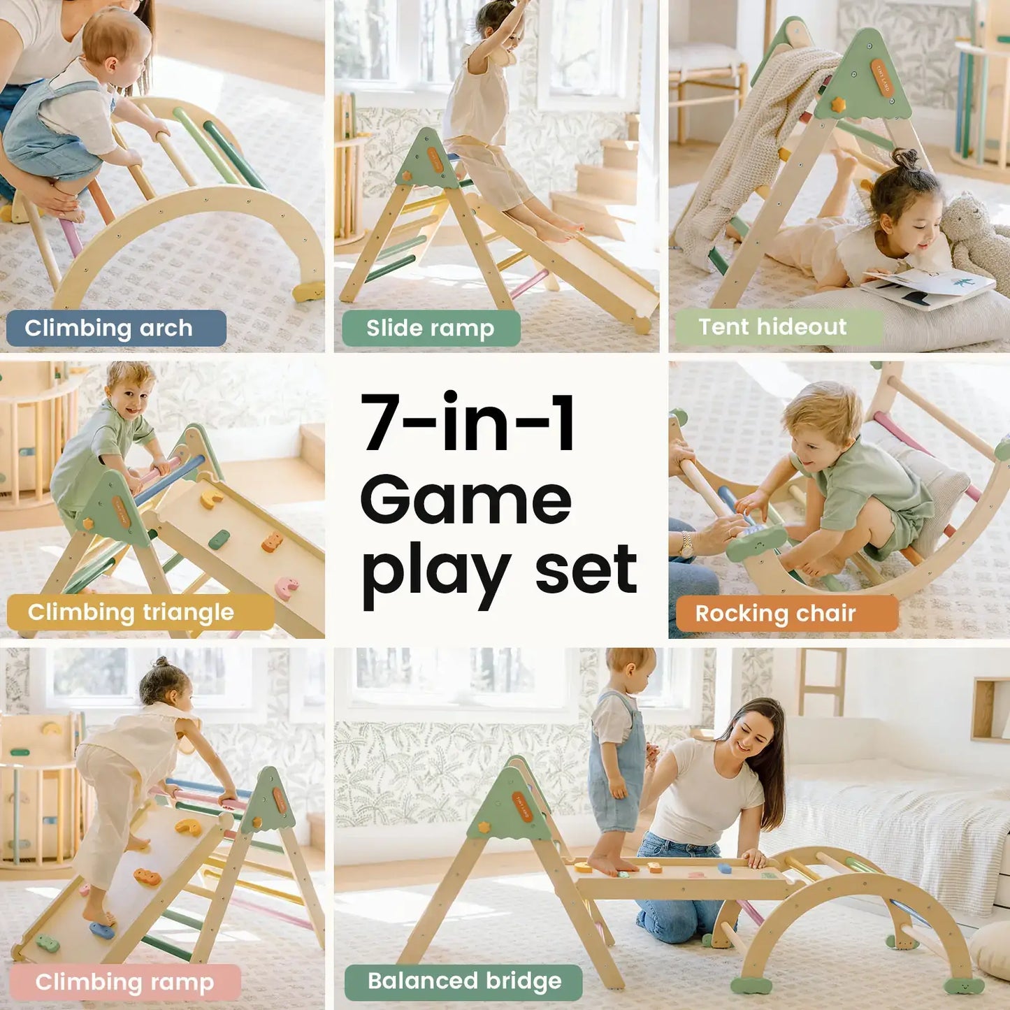 Tiny Land 7 in 1  Morandi Pikler Triangle Set