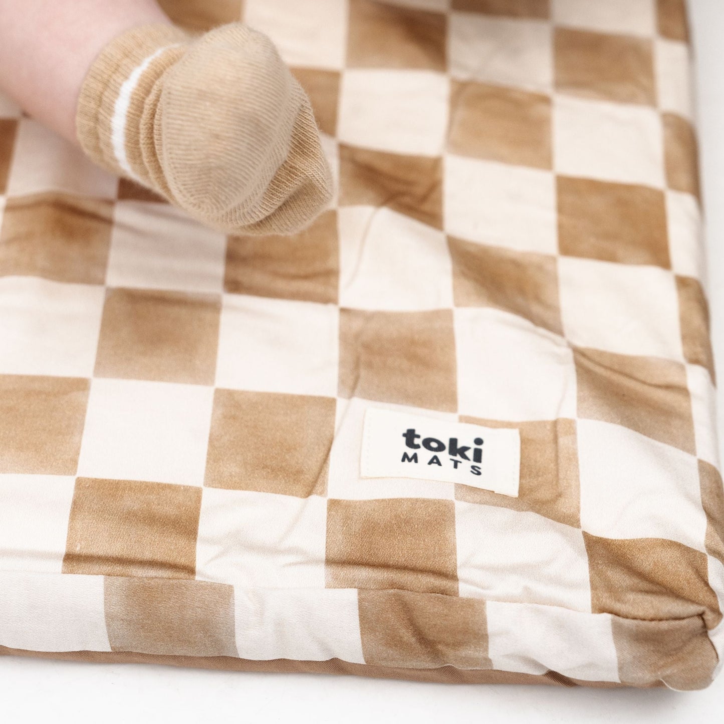 Toki Mats Checker Toffee Organic Cotton Mat