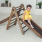 Goodevas 3 in 1 Montessori Climbing Set Triangle Ladder + Slide Board + Net