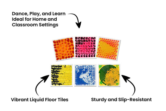 Kore Design Liquid Floor Tiles Assorted Color Textured 6pcs/Set