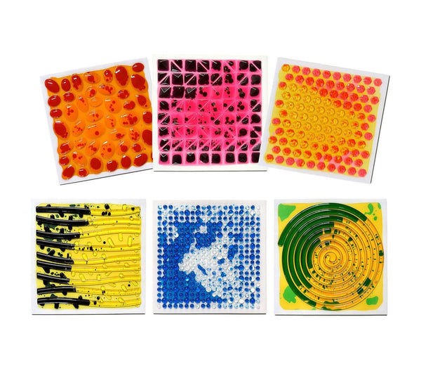 Kore Design Liquid Floor Tiles Assorted Color Textured 6pcs/Set