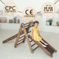 Goodevas 3 in 1 Montessori Climbing Set Triangle Ladder + Slide Board + Net