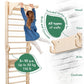 Goodevas 6 in 1 Wooden Swedish Wall Climbing Ladder Swing Set Slide Board