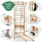 Goodevas 6 in 1 Wooden Swedish Wall Climbing Ladder Swing Set Slide Board