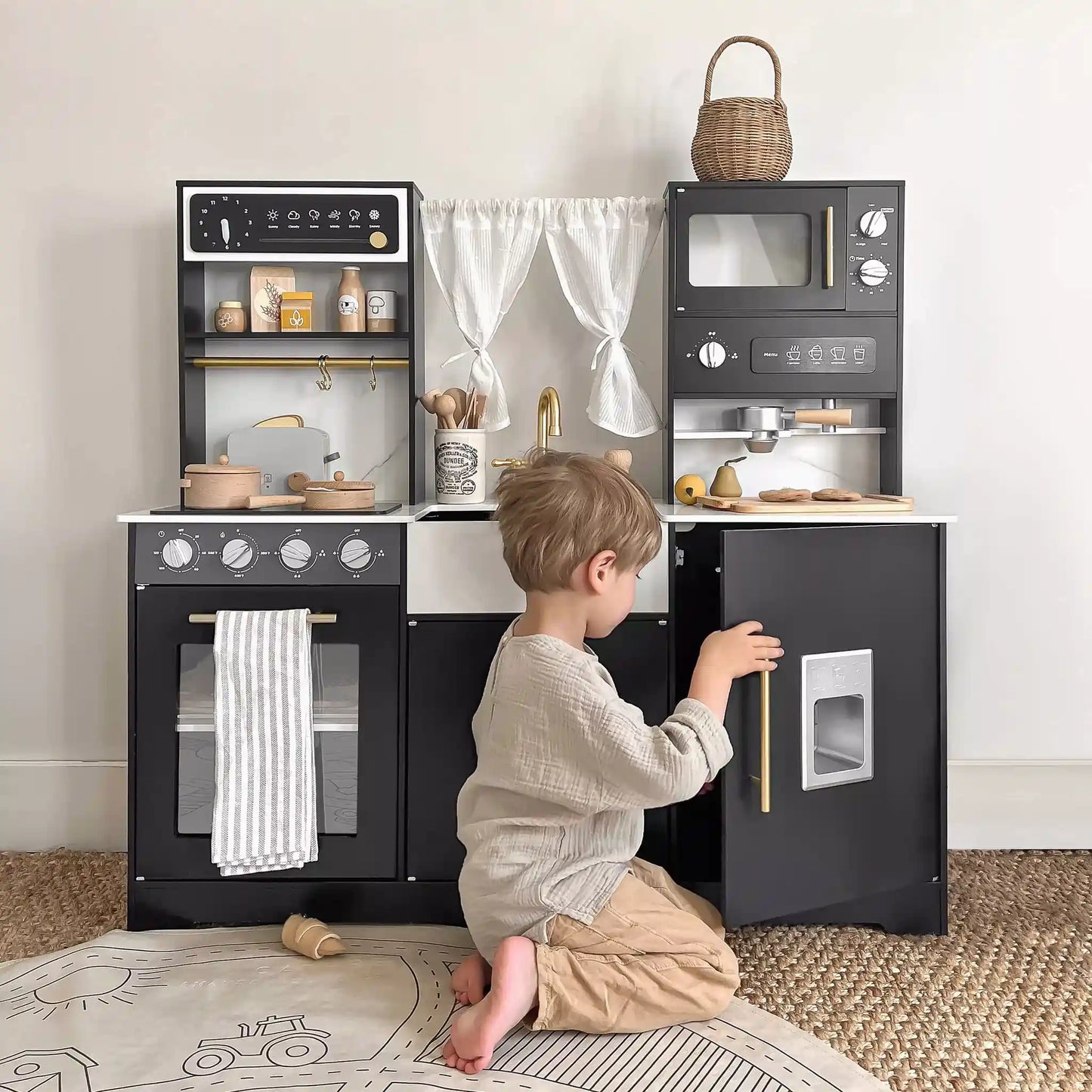 Tiny Land Black Style Play Kitchen