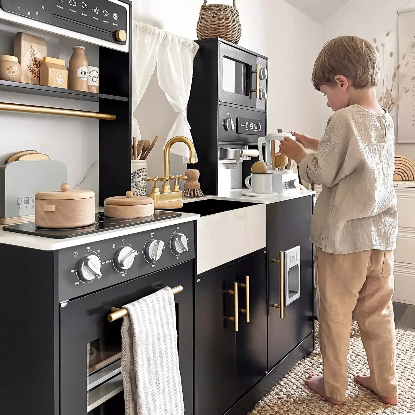 Tiny Land Black Style Play Kitchen