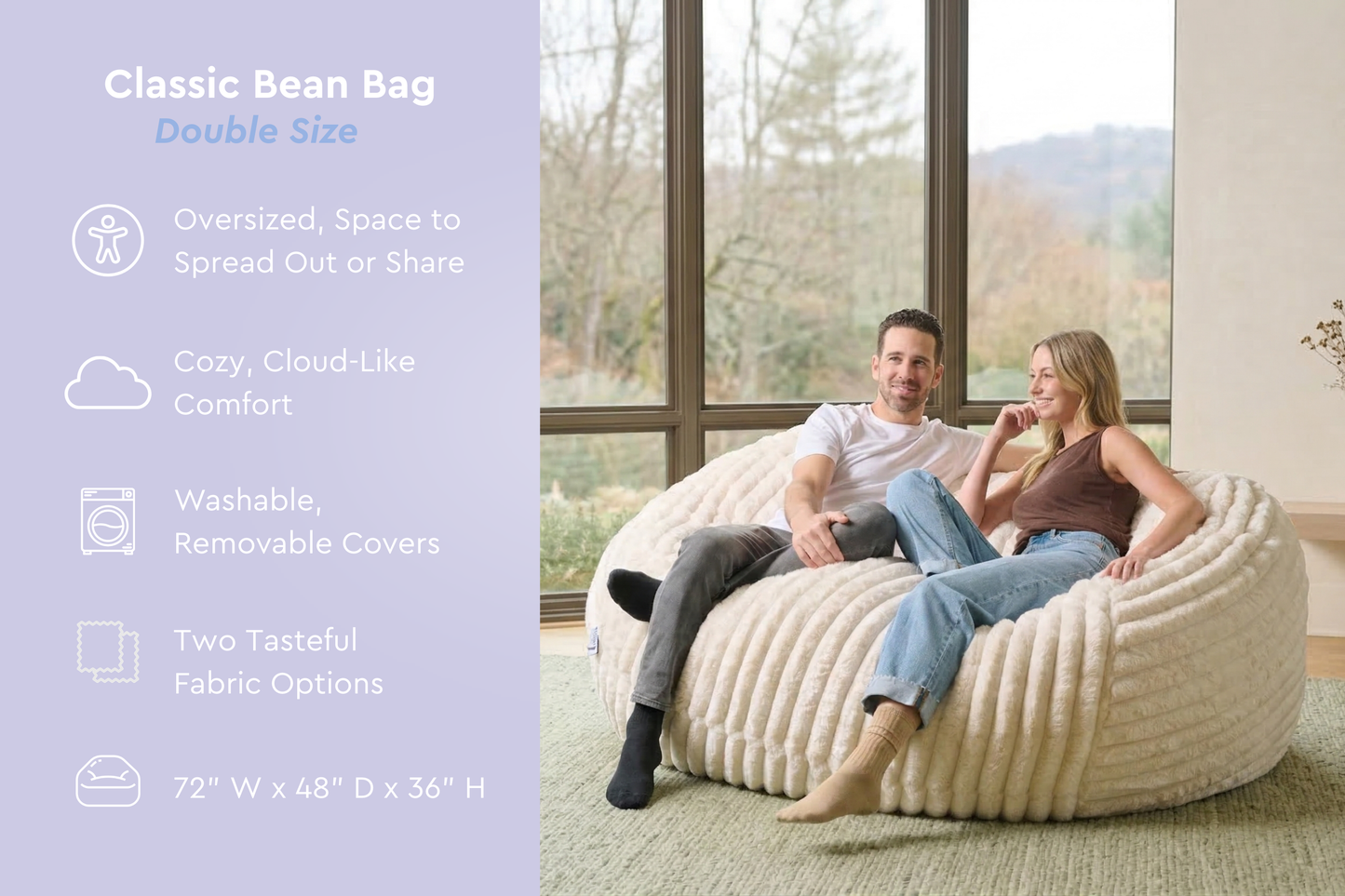 Moon Pod Cloud Comfort Bean Bag Double