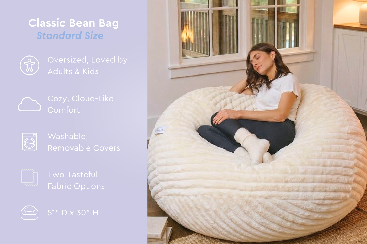 Moon Pod Cloud Comfort Bean Bag Standard