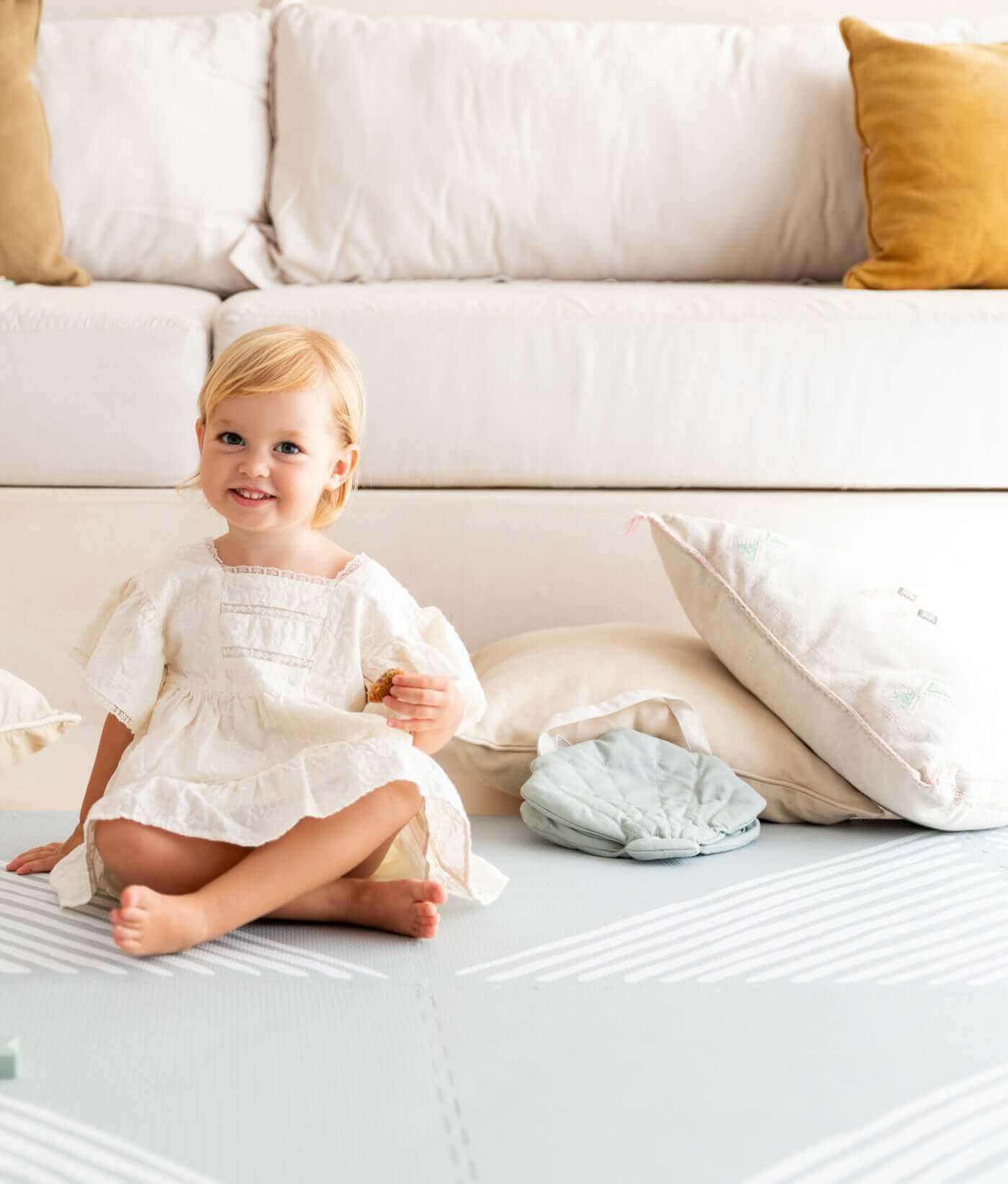 Toddlekind Premium Foam Playmat | Sandy Lines - Stone