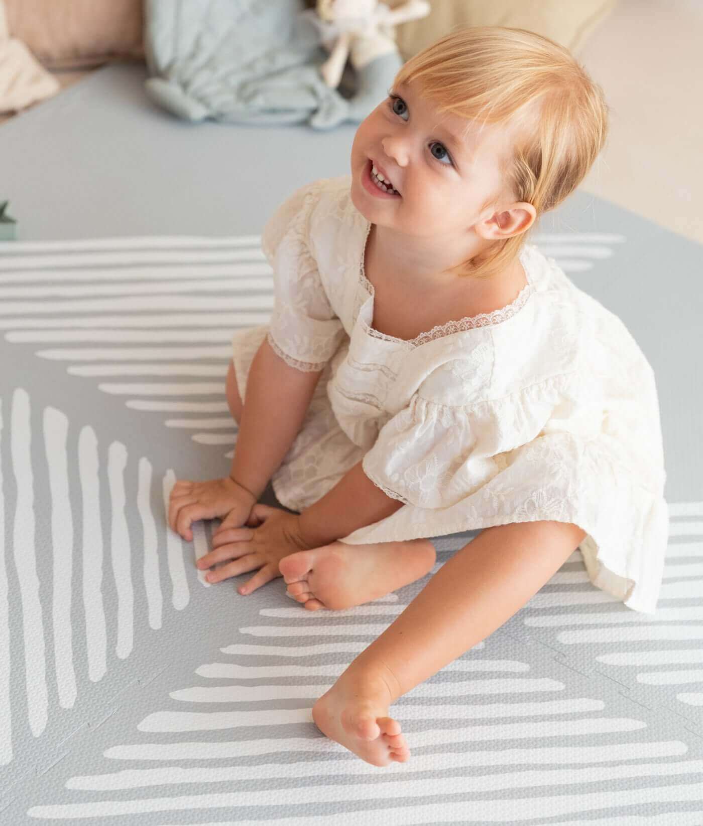 Toddlekind Premium Foam Playmat | Sandy Lines - Stone