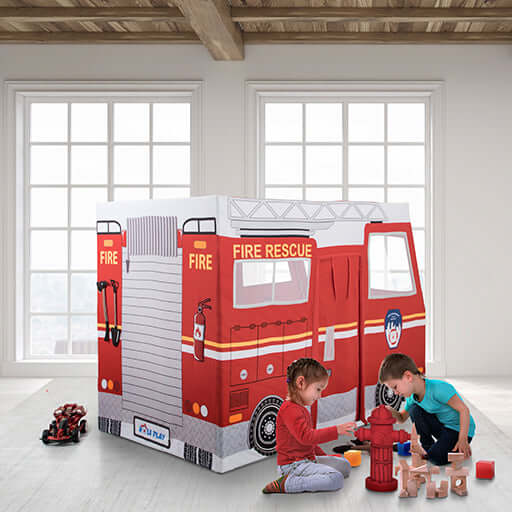 Role Play Kids Fire Truck Play Tent