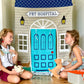 Role Play Kids Pet Hospital Doorway Storefront with Vet's Kit