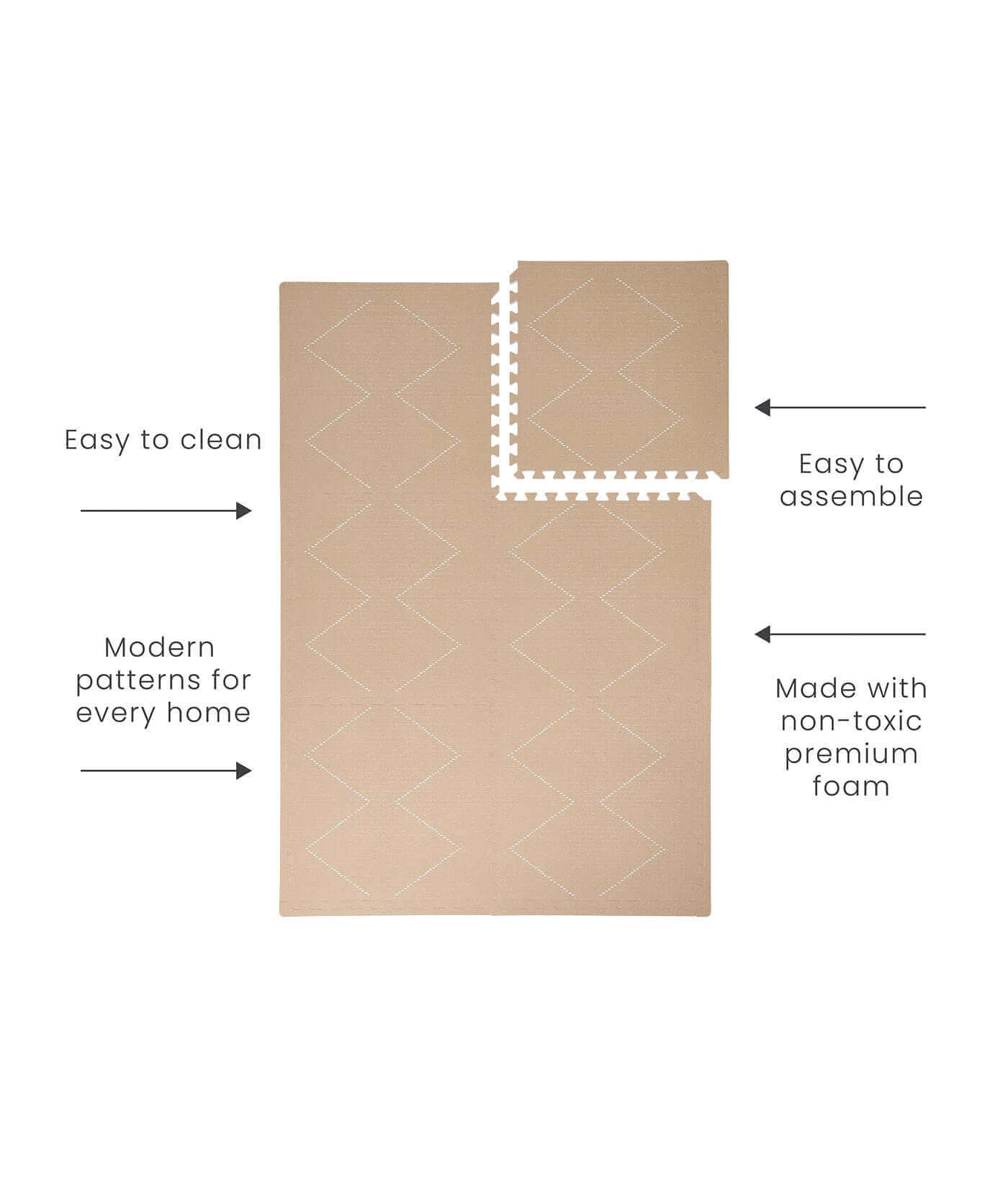 Toddlekind Premium Foam Playmat | Tulum - Sandstone