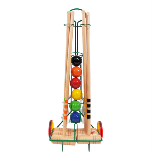 Lucio Londero 6-Player Croquet Set with Metal Trolley