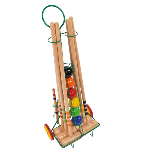 Lucio Londero 6-Player Croquet Set with Metal Trolley