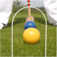 Lucio Londero 6-Player Croquet Set with Wooden Trolley