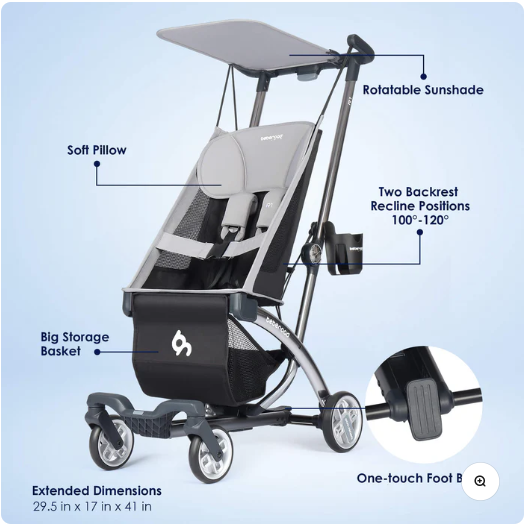 Beberoad R1 Auto-Folding Travel Baby Stroller