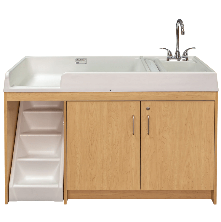 Tot Mate Toddler Changing Table With Sink and Stairs Left