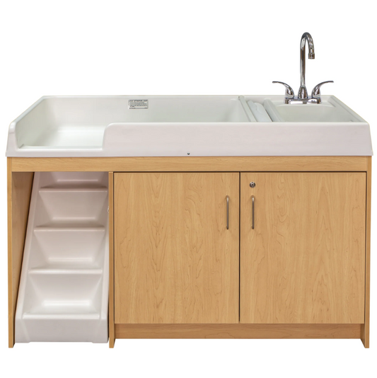 Tot Mate Toddler Changing Table With Sink and Stairs Left