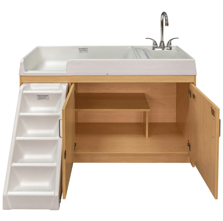 Tot Mate Toddler Changing Table With Sink and Stairs Left