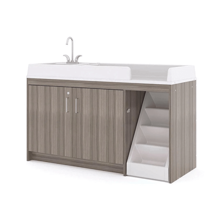 Tot Mate Toddler Changing Table With Sink and Stairs Right