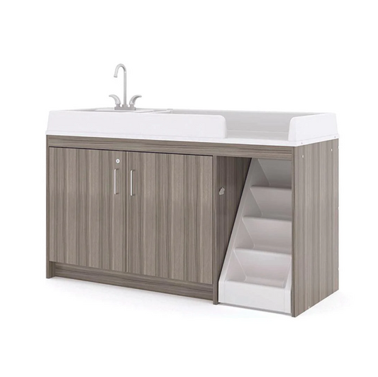 Tot Mate Toddler Changing Table With Sink and Stairs Right