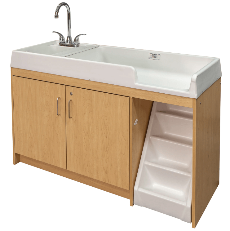 Tot Mate Toddler Changing Table With Sink and Stairs Right