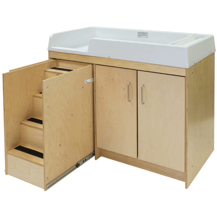 Tot Mate Birch Toddler Changing Table With Stairs