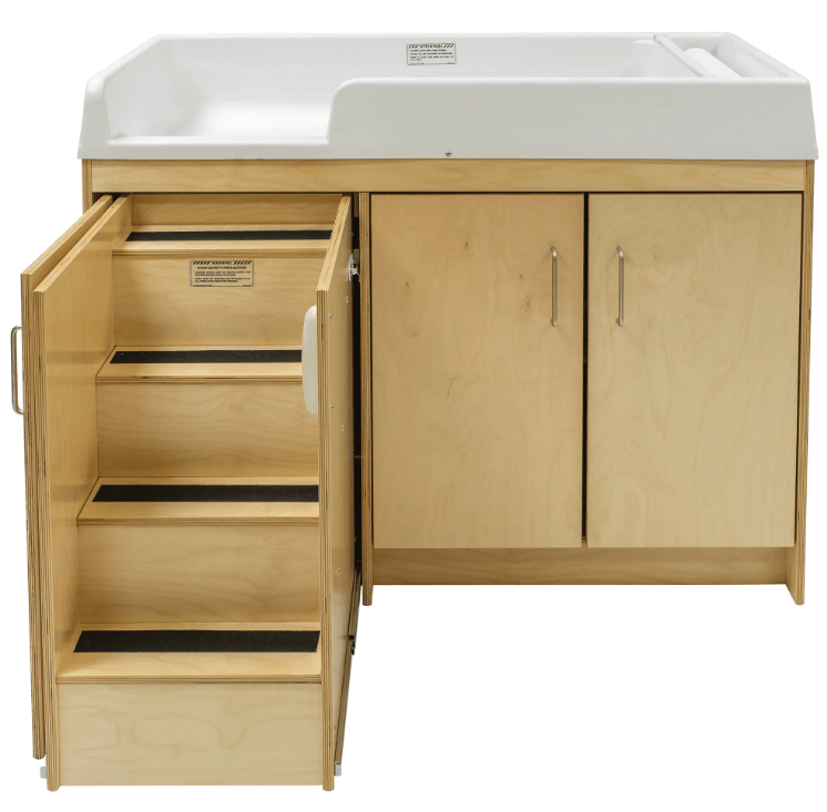 Tot Mate Birch Toddler Changing Table With Stairs