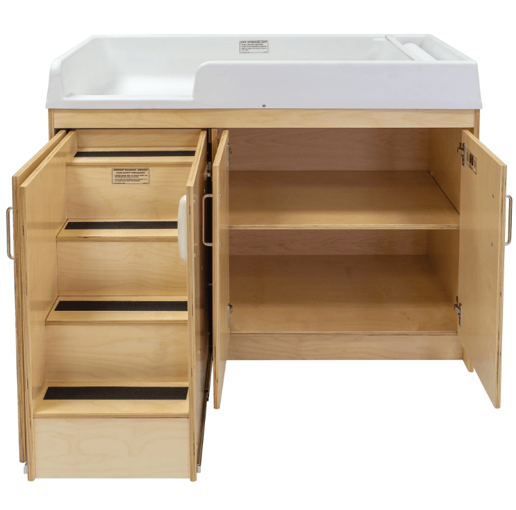 Tot Mate Birch Toddler Changing Table With Stairs