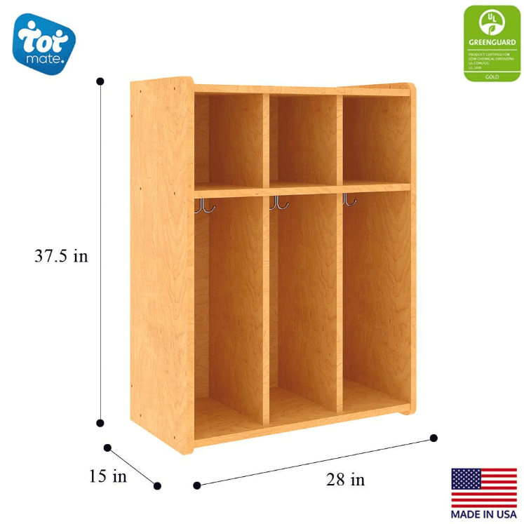 Tot Mate 3-Section Wall Locker with Cubbies