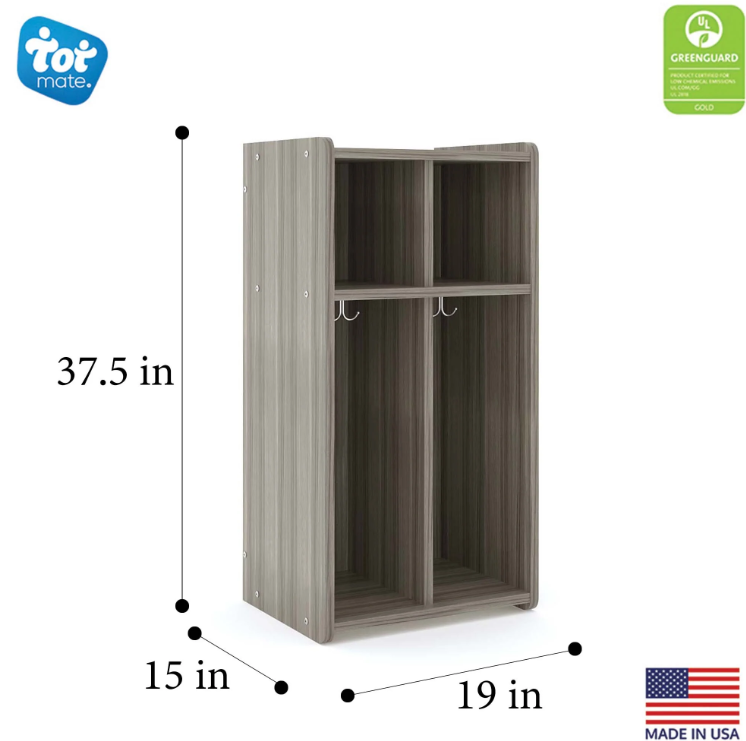 Tot Mate 2-Section Wall Locker with Cubbies
