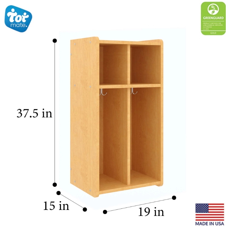 Tot Mate 2-Section Wall Locker with Cubbies