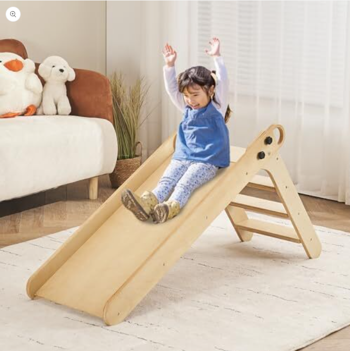 Kinderhuis Isla 2-in-1 Wooden Slide with Art Easel