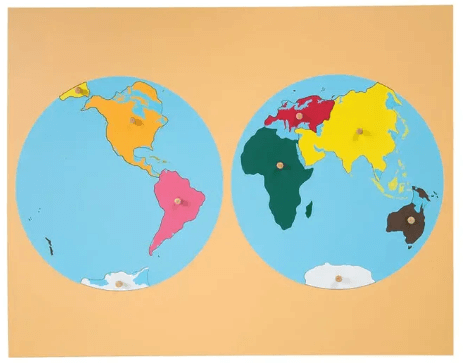 Kinderhuis Geography Map Cabinet with 8 Puzzle Maps