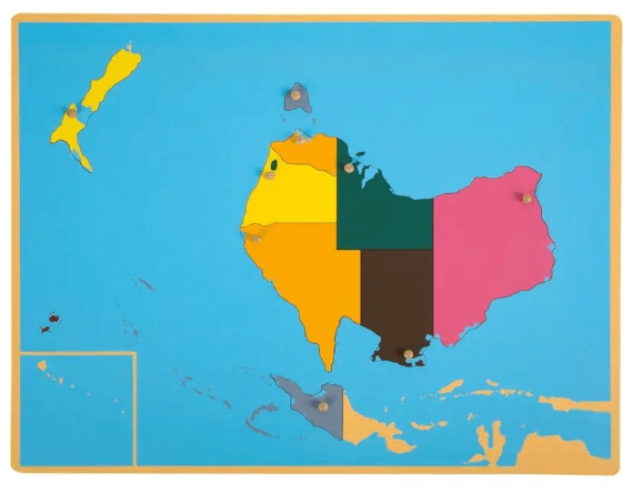 Kinderhuis Geography Map Cabinet with 8 Puzzle Maps